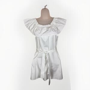 NWT Umgee Womens Dress Off The Shoulder Short Poplin Cotton Preppy Bridal Size S